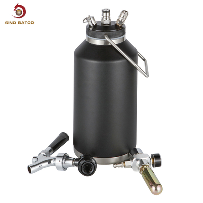 64OZ 2L Black Beer Growler Dispenser Tap Kit Vacuum Insulated