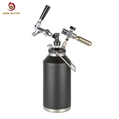64OZ 2L Black Beer Growler Dispenser Tap Kit Vacuum Insulated