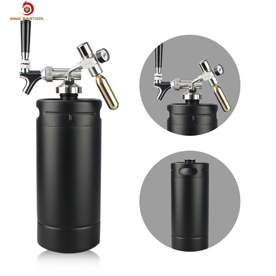 3.8L SS304 Pressurized Mini Keg , FDA Portable Beer Tap System